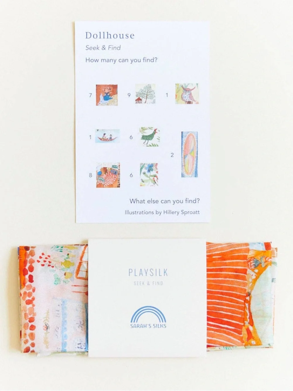 Sarah's Silks NEW Dollhouse Seek & Find Playsilk 21